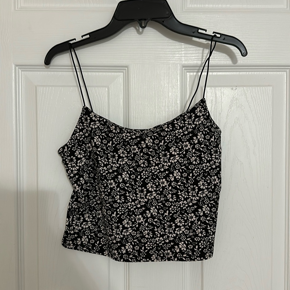 Black Floral Tank Top